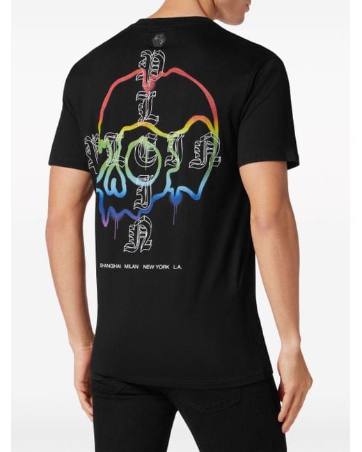 Philipp Plein Black Skull-print Cotton T-shirt for men