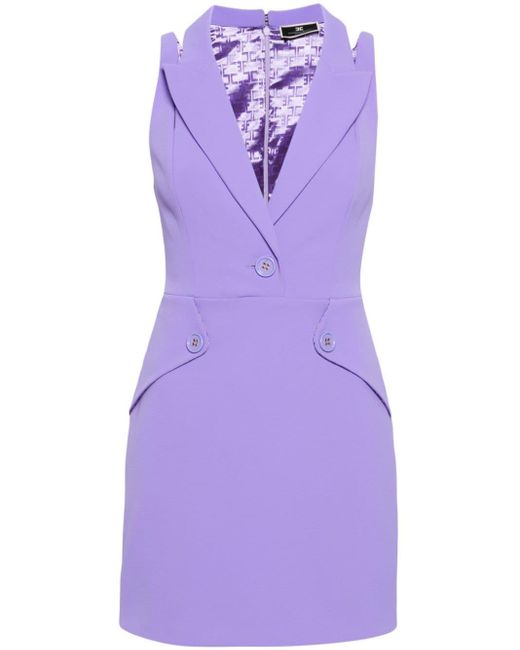 Elisabetta Franchi Purple Crepe Mini Dress