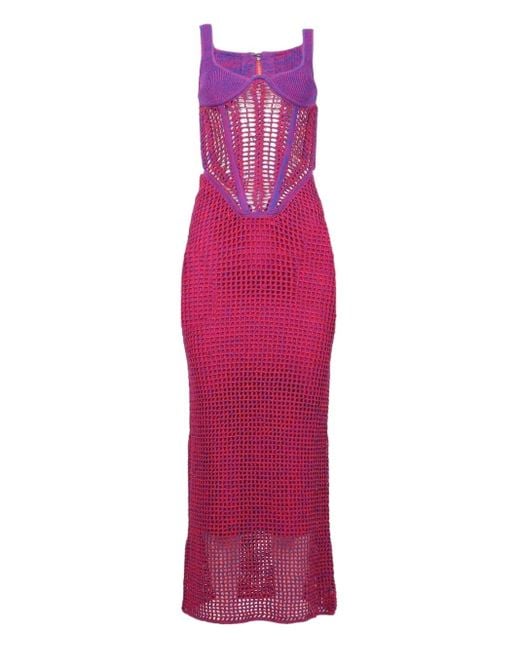 Dion Lee Pink Corset-Effect Dress