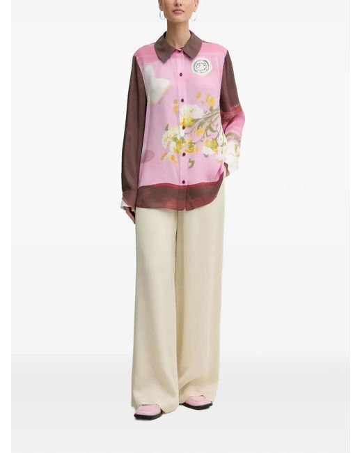 Stine Goya Pink Floral-Print Shirt