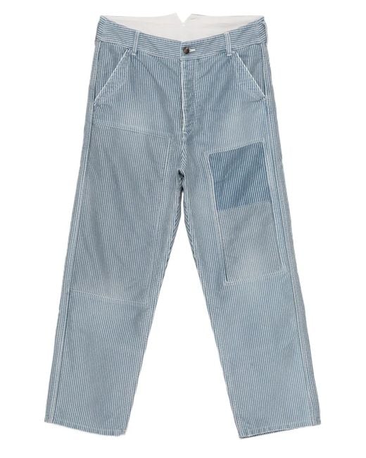 Visvim Blue Pastoral Striped Trousers for men