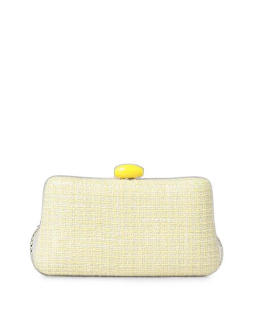 Twentyfourhaitch Natural Citara Tweed Clutch Bag