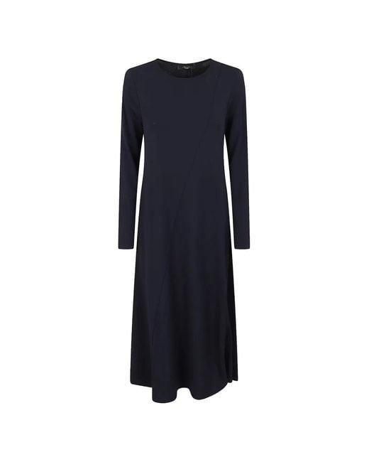 Weekend by Maxmara Blue Panelled Long-Sleeve Midi Dress