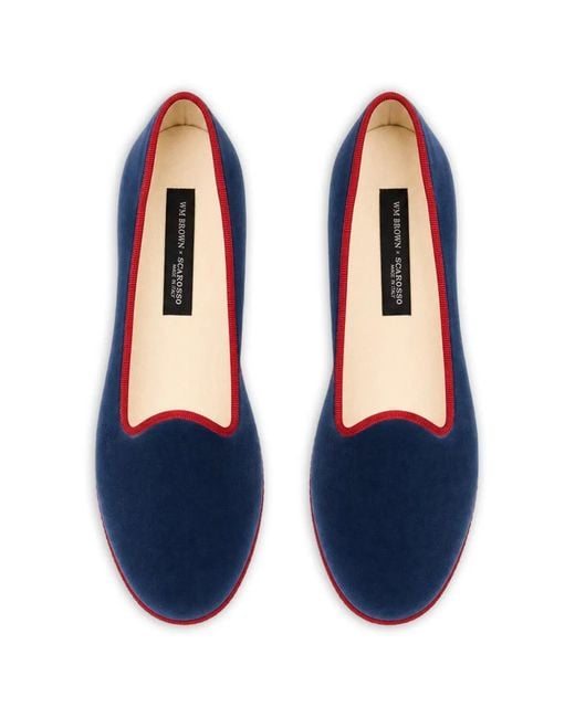 Scarosso Blue William Iv Velvet Slippers for men