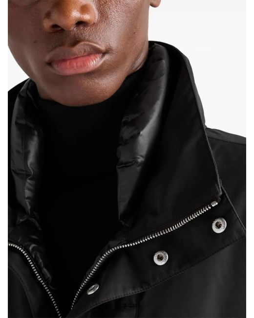 Abrigo Con Letras Del Logo Prada de hombre de color Black