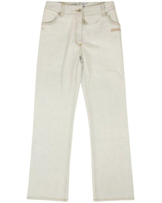 Off-White c/o Virgil Abloh White Logo-appliqué Cropped Jeans