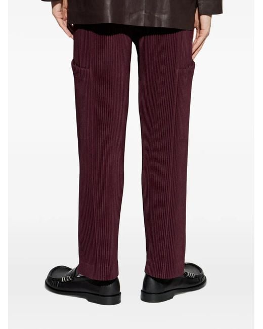 Homme Plissé Issey Miyake Red Quarry Cargo-Pockets Pleated Trousers for men