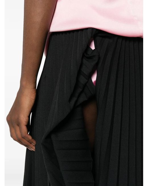 JULIE KEGELS Black Shirley Pleated-Design Midi Skirt