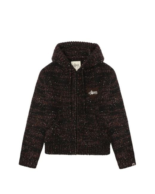 AAPE BY A BATHING AP Black Hooded Zip Knitwear