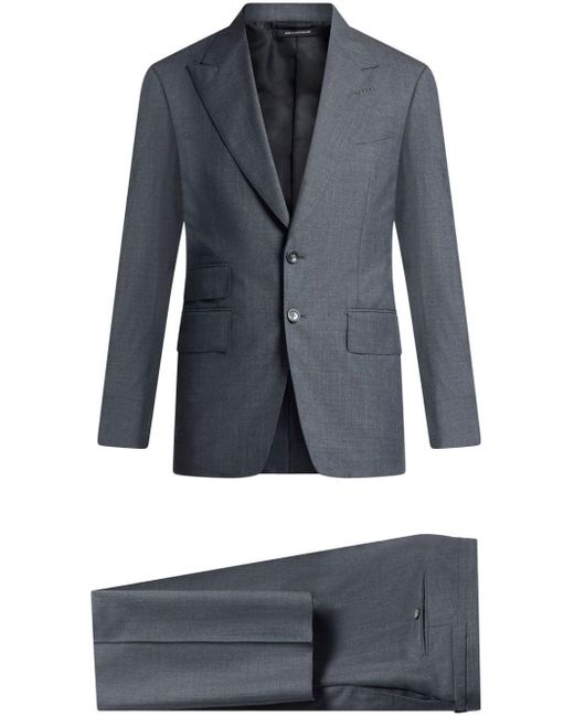 Tom Ford Blue Single-breasted Wool Suit for men