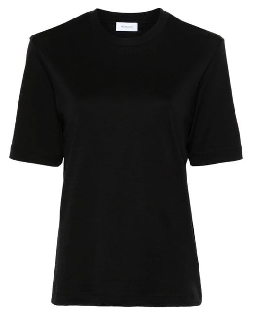 Ferragamo T-shirt Met Logopatch in het Black