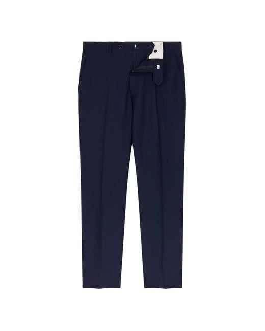 Fursac Blue Pressed-Crease Tailored Trousers for men