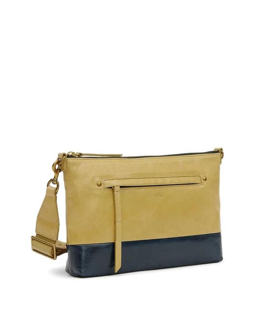 Isabel Marant Blue Nessah Shiny Leather Shoulder Bag