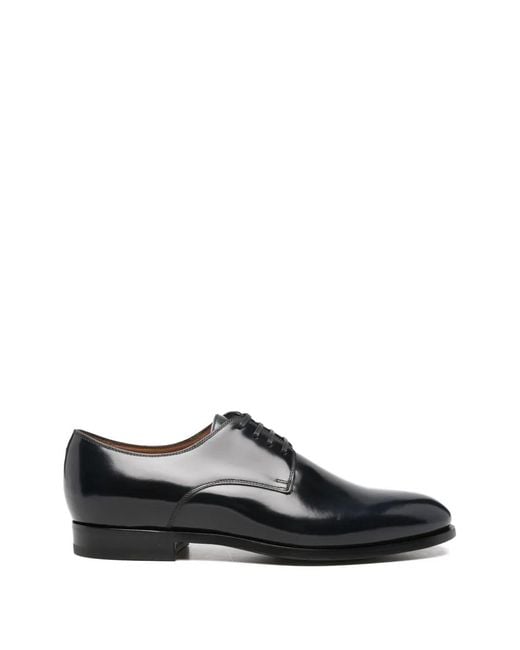 Ortigni Black Almond-Toe Oxford Shoes for men