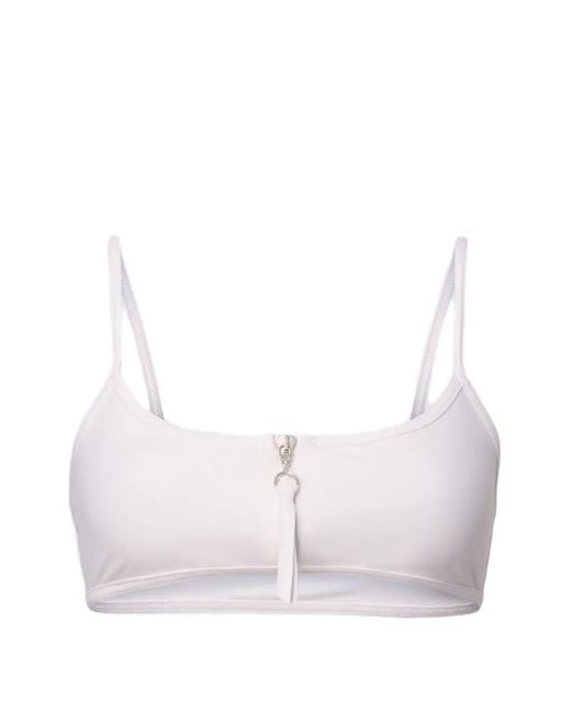 Loulou de Saison White Haut De Bikini Olga À Encolure Carrée