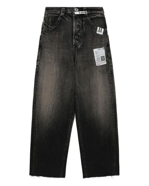 Maison Mihara Yasuhiro Gray Raw-Cut Wide-Leg Jeans