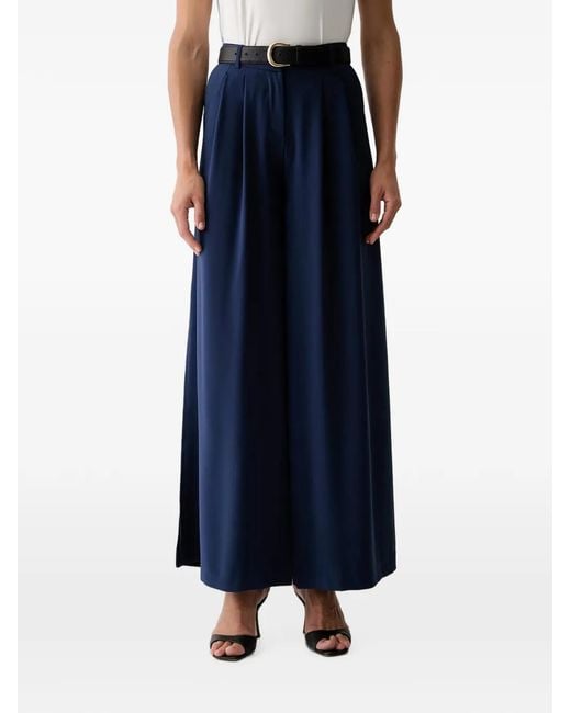 Morgan Blue Pleated Palazzo Pants
