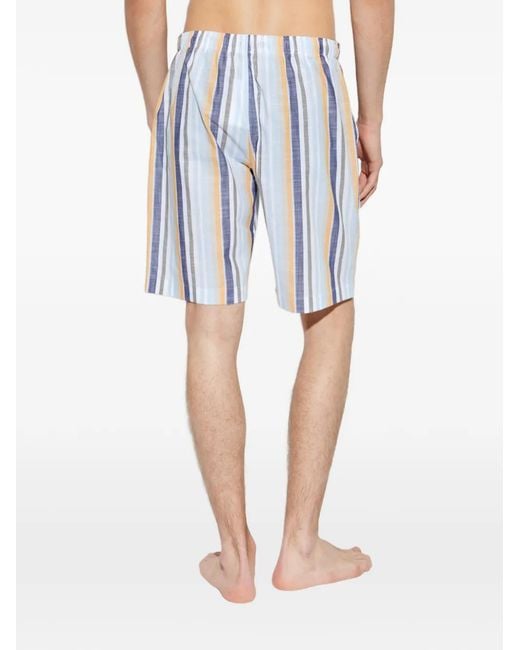 Hanro Gestreepte Shorts in het Blue voor heren