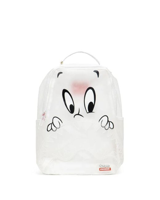 Sprayground White Casper Hiding Backpack