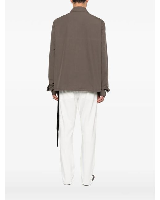 Rick Owens Brown Zip-Up Cotton Jacket With Functional Pockets for men