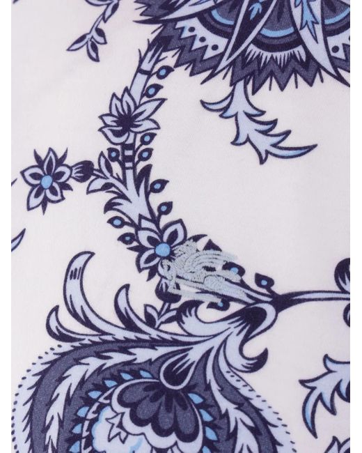 Etro Blue Floral T-Shirt for men