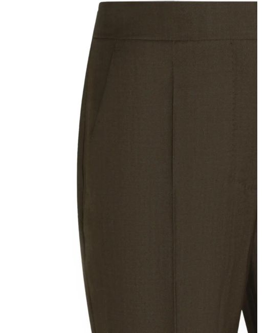 Max Mara Brown Pressed-Crease Tailored Trousers