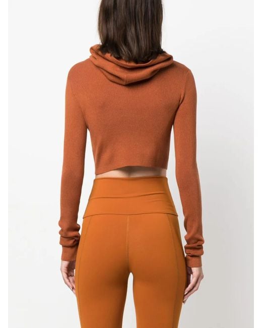 Live The Process Brown Dormer Balaclava Cropped Top
