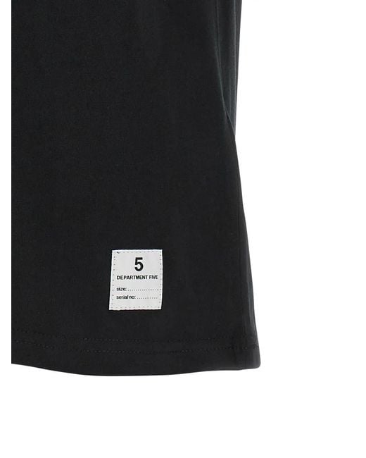 Department 5 Black Logo-Patch T-Shirt for men