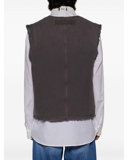 Marni Gray Raw-edge Waistcoat for men