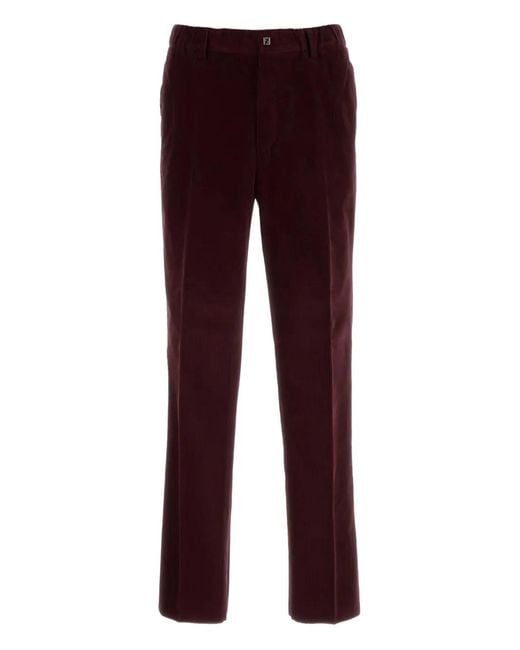 Fendi Red Corduroy Pants for men