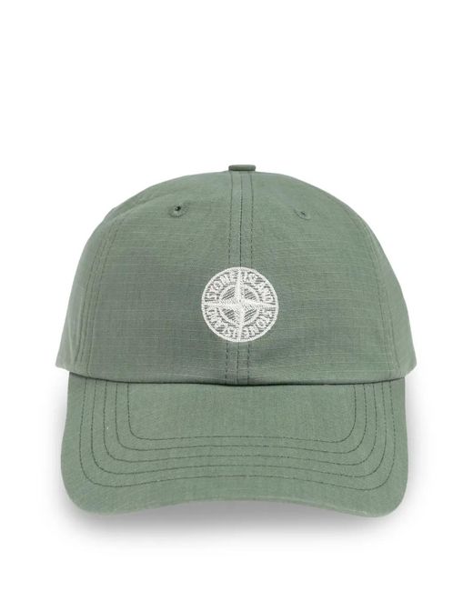 Stone Island Green Compass-Motif Cap for men
