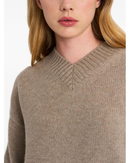 Pringle of Scotland Natural V-Neck Cashmere Sweater