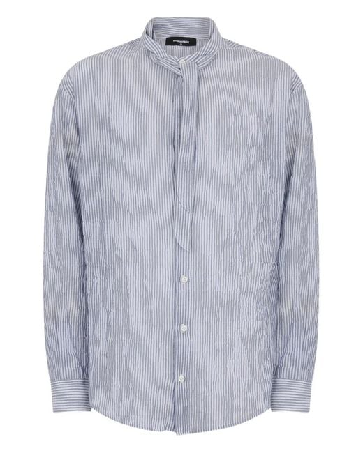 DSquared² Blue Tie Dropped Shoulder Shirt for men