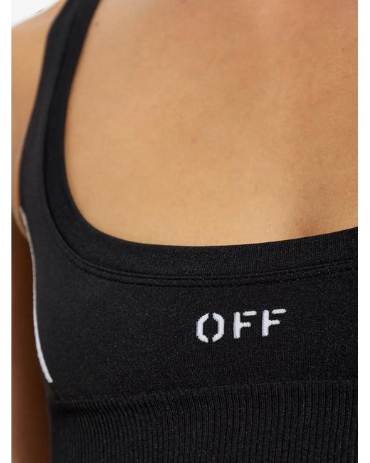 Off-White c/o Virgil Abloh Black Logo-Embroidered Sports Bra