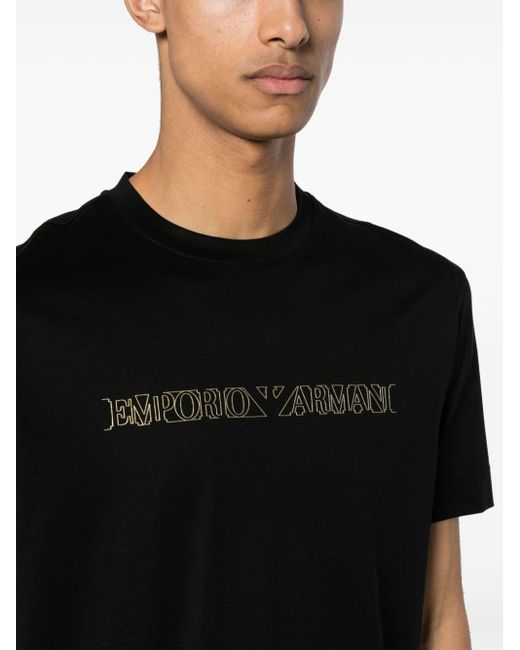 Emporio Armani T-Shirt mit Logo-Print in Black für Herren