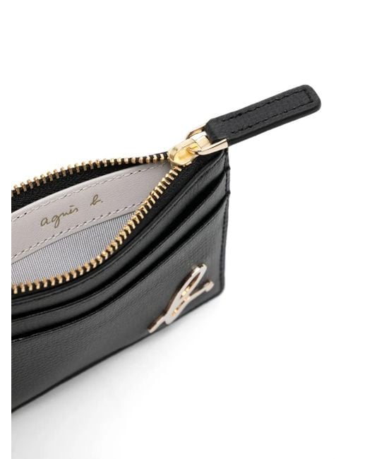 Agnes B. Black Leather Card Case