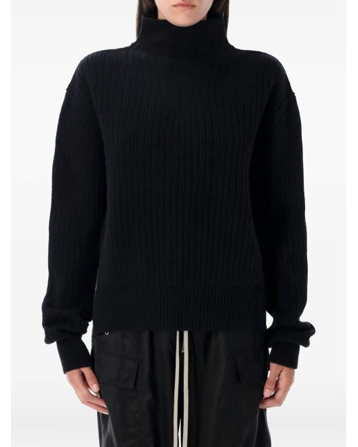 Rick Owens Geribbelde Coltrui in het Black