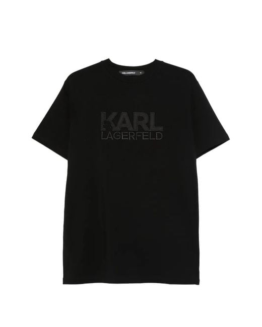 Karl Lagerfeld Black Cotton T-Shirt for men
