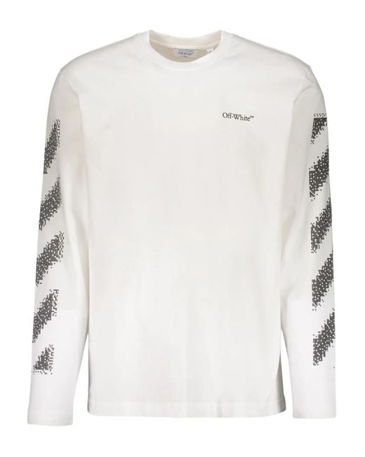 Off-White c/o Virgil Abloh White Diagonal-Stripe Long-Sleeves T-Shirt for men