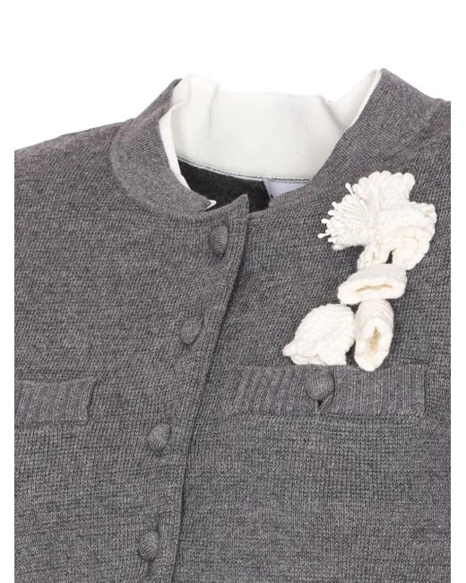 Cardigan Con Bottoni di Self-Portrait in Gray