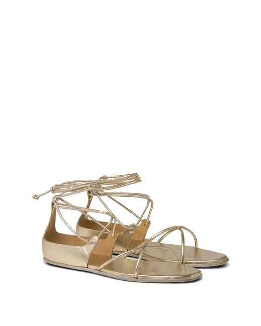 Marsèll White Tie-Strap Flat Sandals