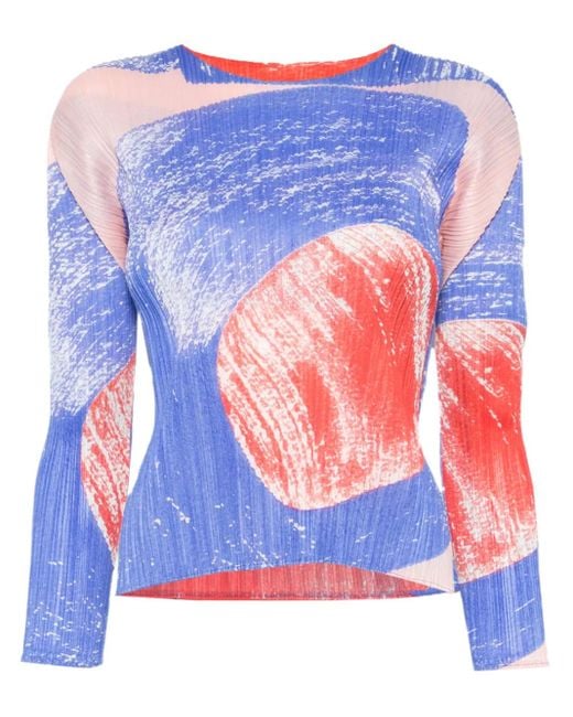 Pleats Please Issey Miyake Blue Backlight Top