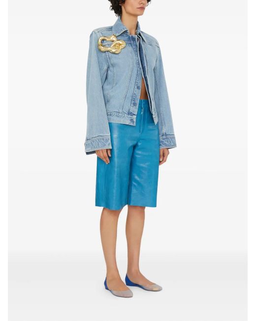 Christopher Esber Blue Corsage Denim Jacket