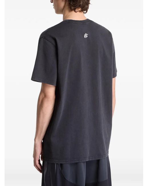 Under Armour Black Curry Noun Slogan-Print T-Shirt for men