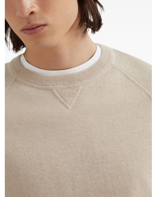 Brunello Cucinelli Natural Round-Neck Knit Jumper for men