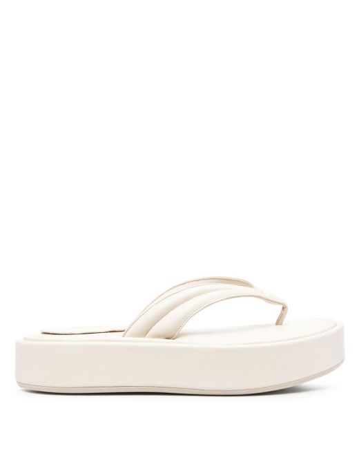 Patrizia Pepe Flatform Thong-strap Sandals in White | Lyst UK