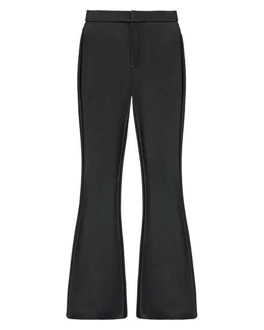 Manière De Voir Black Faux-Leather Flared Leggings
