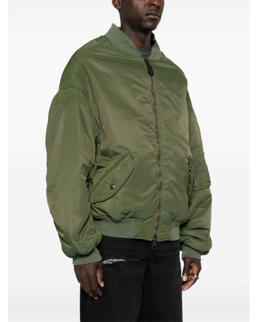 Balenciaga Green Padded Bomber Jacket