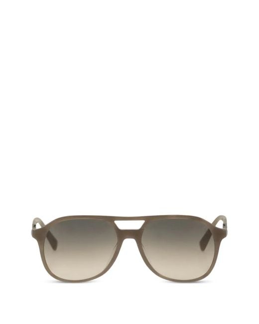 Brunello Cucinelli Gray Translucent-Finish Pilot-Frame Sunglasses for men