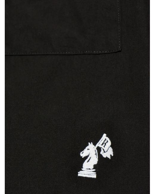 Rhude Black Short-Sleeve Embroidered Shirt for men